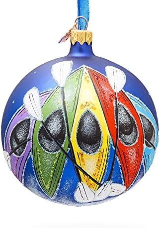 Ornamento de Natal de caiaques de caiaques coloridos 4 polegadas