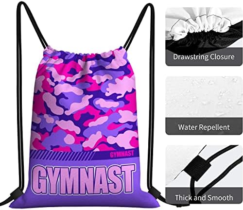 Backpack de cordão Givotin Backpack Sacos de ginástica à prova d'água Sports Sport String Bag Sackpack-Purple Gymnastics