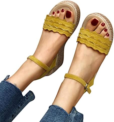Sandálias de plataforma feminino salto grossa y2k estampa/cor pura almofada macia casa sapatos boho praia sapatos de caminhada sapatos
