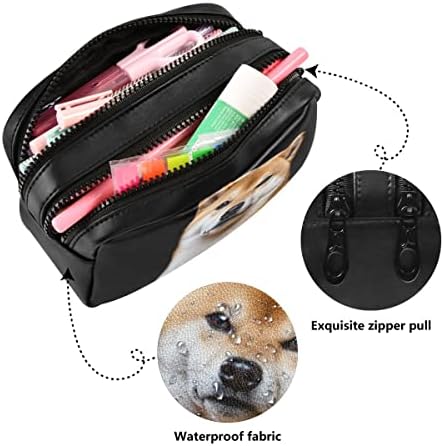 Retrato glapso da caixa de lápis Shiba Inu Dog, bolsa de lápis de grande capacidade com zíper de bolsa de cosméticos portátil,
