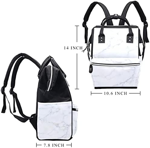 Mochila VBFOFBV Backpack de Bolsa, Bolsas de Nappha Bolsas de Viagem Multifuncional, Unissex e Elegante, padrão de mármore branco