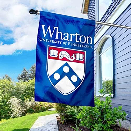 Banner da Escola Wharton da Penn House com conjunto de poste de bandeira