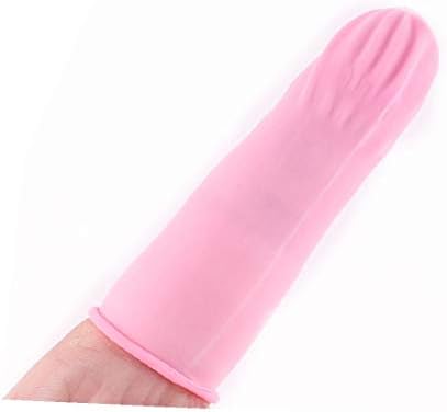 X-Dree 100pcs Cots de dedo Protetor Anti estático R-U-Bber L-A-Tex Cots de dedos disputas rosa (Rosa eliminabile delle Culle