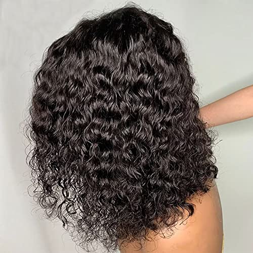 IMEYA 12 polegadas curtas profundas perucas cacheadas para mulheres negras 13x6 hd transparente onda de água lace lace dianteira