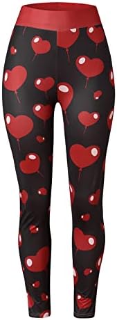 Valentines Leggings for Women Love Heart Imprimindo Tizza Casual Skinny Workout Pants Wear Lounge para Running Yoga