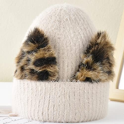 Yekeyi gaiol chapéu para mulheres fofas de gato chapéu de inverno com chifres chapéus chapéus de malha de malha