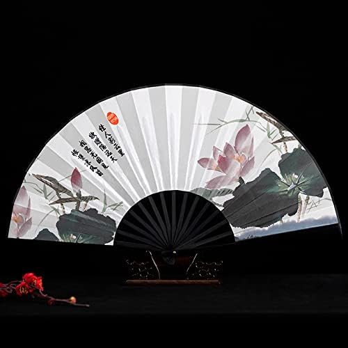 Egazs Craft Fan Dobring Ilustração Fã dobrável estilo chinês estilo antigo acessórios de 10 polegadas Fã de seda Bamboo Fan Summer No Shelf