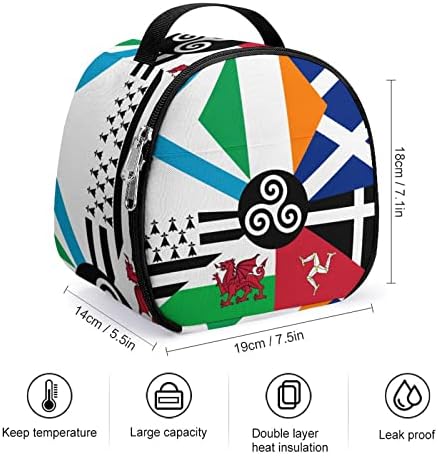 Bandeira combinada da bolsa de lancheira Celtic Nações Isolada Bento Box Reutiler Cooler