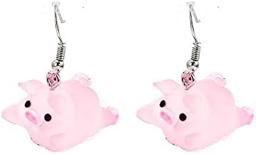 Adorável porco de porco rosa Brincos de animais fofos fofos doces e engraçados brincos de animais para mulheres amigas jóias