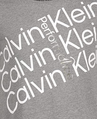 T-shirt de manga curta das meninas de Calvin Klein, decote de gola alta e detalhamento do logotipo