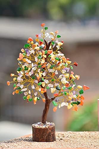 Yasin Agate Natural Cristais Gemstone Bonsai Money Tree for Positive Energy Home Decoração de Office Decoração com 300 contas tamanho 10-12 polegadas