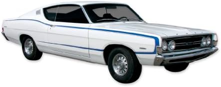 1968 Torino GT Fairlane GT Kit de Decalques e Stripes Reflexivo - Blue Reflexivo