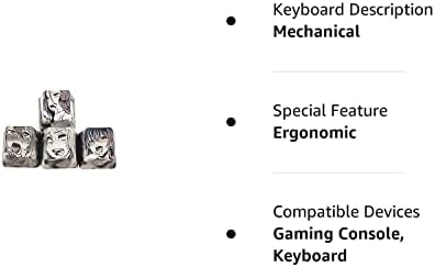 Backboon Conjunto de 4 peças PBT Dye Sublimation Keycap Anime Keycaps para teclados de jogos mecânicos