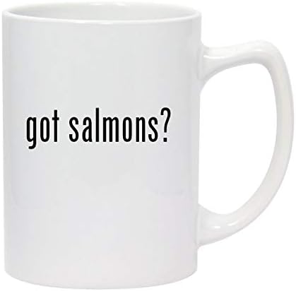 Os produtos de molandra têm salmons? - 14 onças de caneca de café em cerâmica branca