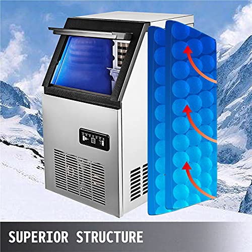 Máquina de gelo comercial Geral de gelo de aço inoxidável Auto Clean for Restaurant/Bar/Supermercados 110 libras/24h