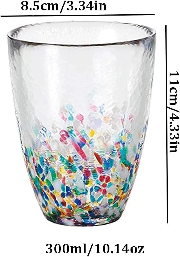 LiOons prático feito à mão, colorido de vidro copo de copo de água de vidro de vidro de vidro de vidro de verão bebida de cerveja de cerveja espessante e pesado entretenimento divertido versátil versátil