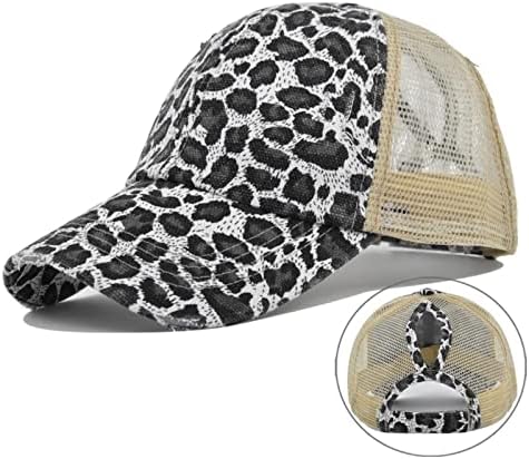 Masculino feminino retrobleatável tampa de malha camuflagem boné de beisebol chapéus ao ar livre para mulheres leopardo