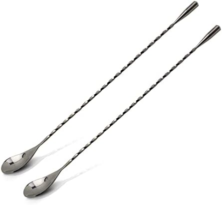 The Art of Craft Bar Spoon: Cocktail de aço inoxidável de 12,5 ”de aço inoxidável, design de espiral de alça longa com ponta de lágrima ponderada