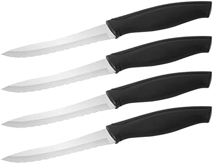 Farberware Precise Slice Steak Knife Set, 4 peças, preto