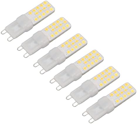 Fafeicy 6pcs 5W 450lm G9 Lâmpada LED, 28 contas de alumínio diminuído da lâmpada da base G9, para substituição da lâmpada