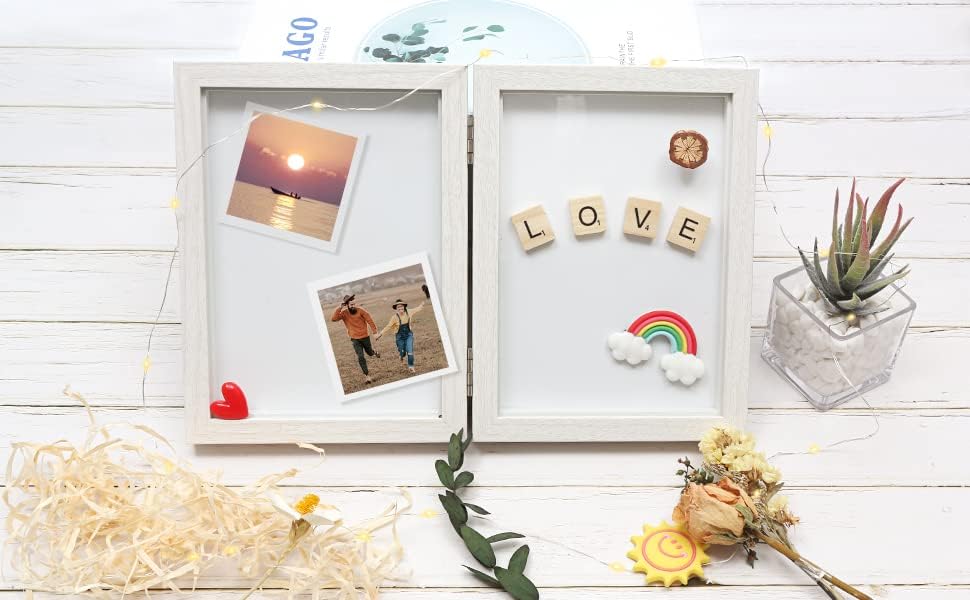 Afuly 5x7 Double Picture Frame & 5x7 Double Picture Frame Shadow Box