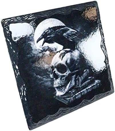 Acentos domésticos Presente Gothic Edgar Poe Raven Crow Nevermore Cork Coasters de cerâmica 4 Piece-Decoração em casa WRT-BN-5389