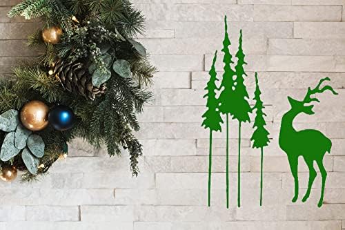 Feliz Natal Rena em um estêncil da floresta A5 A4 A3 e vários tamanhos reutilizáveis ​​Durável para cartões Decoração