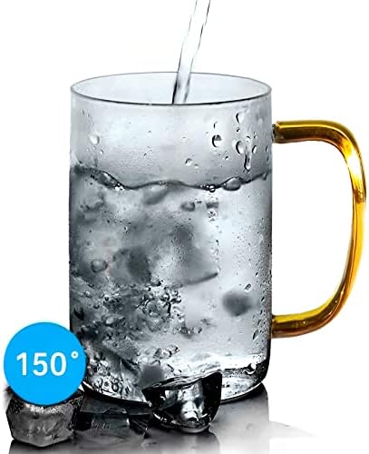 Caneca de vidro de vidro de 10 fl oz copo de expresso de vidro, copos de chá de vidro borossilicato, canecas de café com café com leite e mocha para casa e café
