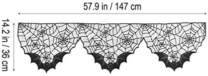 Bestoyard Halloween lareira decoração de pano de morcego pano de fogão de renda para ghost festivsl lareira