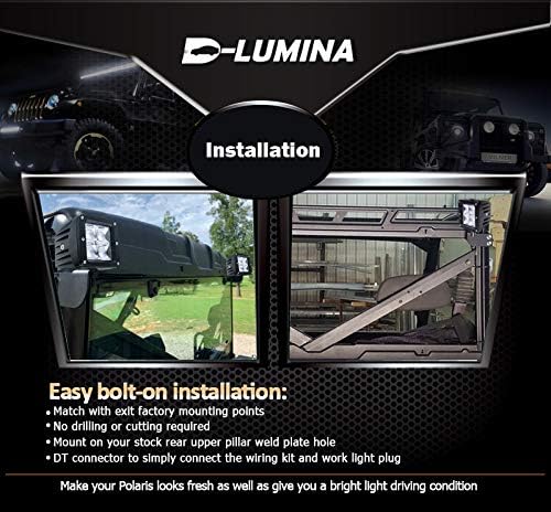 D-LUMINA 3 LED LUZES REVERSAS LED E TELHO TRANTO PILARE Backup Backup Brackets Monte suportes com Rocker Switch DT Kit de fiação