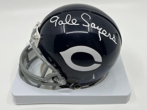 Gale Sayers Chicago Bears assinou o mini -reminiscência do Autograph PSA DNA *89 - Capacetes NFL autografados
