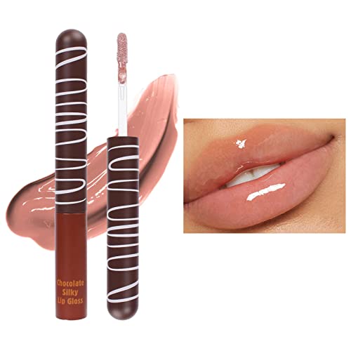 Xiahium Lip Glosses para adolescentes embalam o esmalte de chocolate hidratante hidratante hidratante durar hidratante não pegajoso e efeito de maquiagem de luz fêmea de 5,5 ml de cores Lip Gloss Fresco fresco