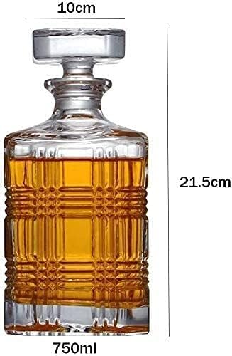 Whisky Decantador Whisky Decanter Wine Decanter 7 peças DeCanters de uísque Crystal Glass Whisky Decanter mantém até 750ml com cobertura para vodka uísque rum tequila mais decantadores de bebidas alcoólicas
