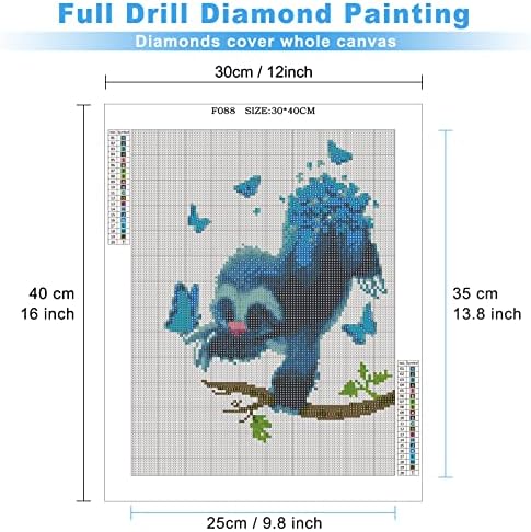 LXMSJA 5D Pintura de diamante para adultos DIY Diamante Kits de arte de diamante de diamante Bordado de shinestone por números Preguiça fofa 11.8x15.7inch