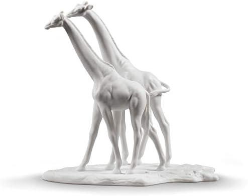 Escultura de girafas lladró. Branco. Girafas de porcelana.