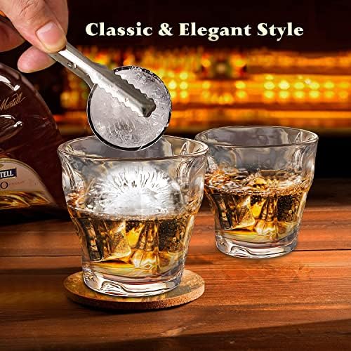 Qaupoee whisky óculos conjunto de 2 anos, coquetéis de rochas lowball rochas da moda de cristal 10 onças de coquetel bebendo coquetéis escoceses de bourbon rum conhaque presente para homens mulheres