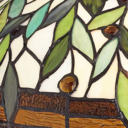 Robert Louis Tiffany Blossoming Vine tradicional Tiffany Style Table Lamp com tampa tampo Dimmer 26 Alto de bronze Decoração de sombra de vidro para sala de estar de cabeceira de cabeceira