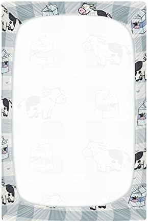 Alaza fofa de vaca animal estampa de vaca azul búfalo lençóis xadrez de berços de berço para meninos bebês meninas criança, tamanho padrão 52 x 28 polegadas