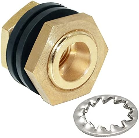 Joywayus 1/4 NPT fêmea 1/2 machos de bronzeamento de bronze para a cabeça em massa Bulkhead Tank Couplador