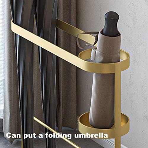 Whlmyh guarda -chuva, rack de guarda -chuva, suporte de guarda -chuva de metal, suporte de guarda -chuva de arte oca, rack de armazenamento de decoração, com bandeja de gotejamento, ouro