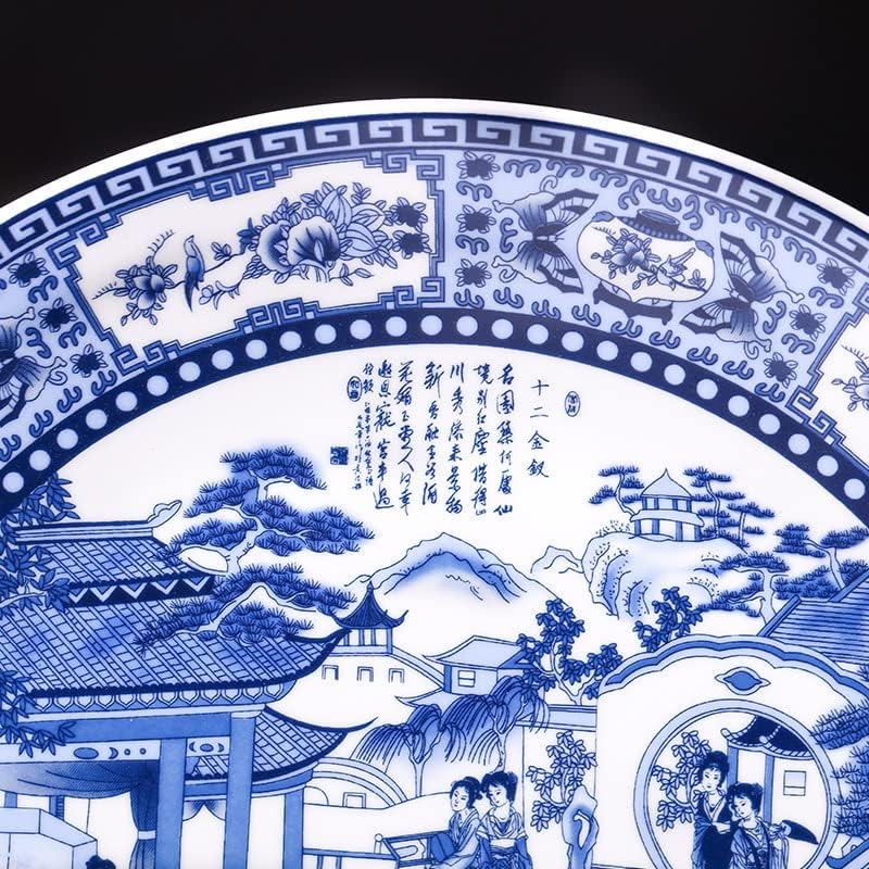 Porcelana de porcelana Czdyuf Antique Placa pendurada Placa decorativa Ornamento Novo sala de estar de estilo chinês Deco