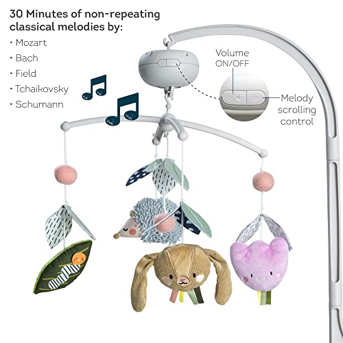 Taf Toys Baby Crib Mobile com sons calmantes, movimento e 30 minutos de música relaxante, berçário de berçário para bebês para