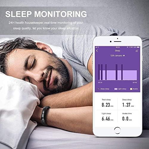 Rastreador de fitness sdfgh, relógio inteligente assistência à prova d'água Atividade Pulseira com monitor Sleep