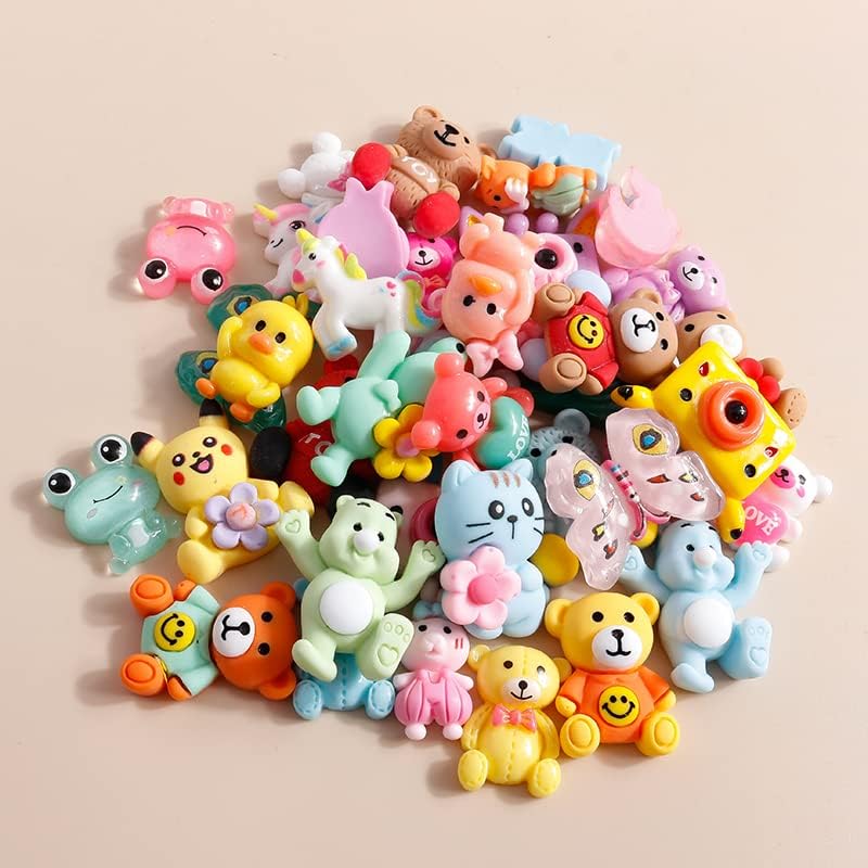 T3Store 10pcs Misture os encantos de pássaros sólidos do Urso Birds Acessórios de Flatback Decoração para Baws de Cabelo Arte