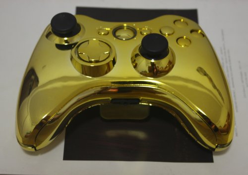 Kit de concha do controlador Xbox 360 do Chrome Gold Chrome