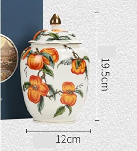Vasos de cerâmica de Lmahap, frasco de chá, frascos de armazenamento em estilo chinês, vasos retratavam potes de chá de caqui