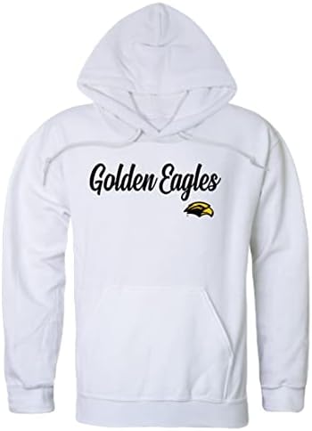 W Universidade da República do Sul do Mississippi Golden Eagles Script Fleece Hoodie Sweetshirts - White, Medium