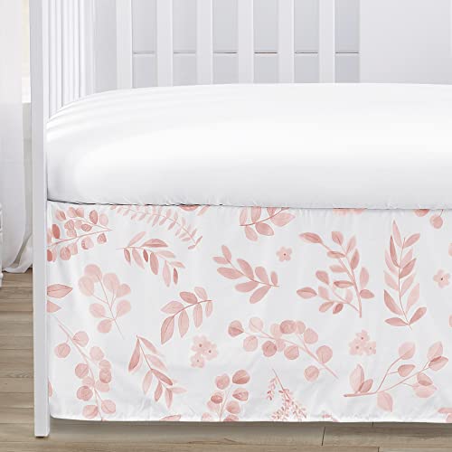 Doce JoJo Designs blush rosa e branco folha floral bebê berçário cible de cama de berço BOHO CHIC BOHEMIANO Aquarela