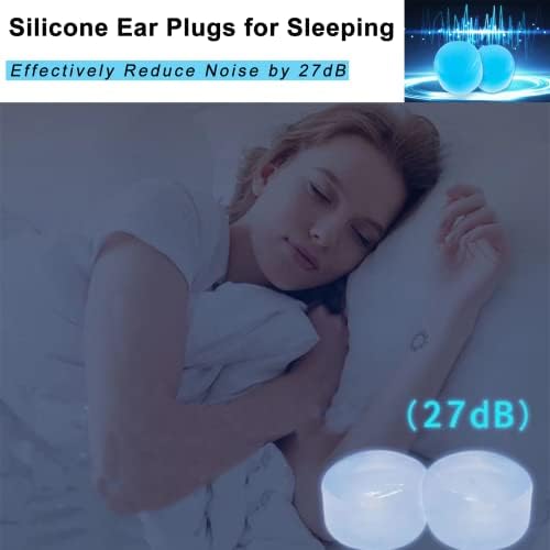 Tampões para orelhas de silicone tehappy 12 e máscara para os olhos dormindo com saco de armazenamento, tampões para bloqueio