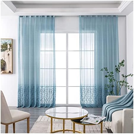 Cortinas transparentes daesar para sala de estar 2 painéis, cortinas de ilhós de voile coletas de poliéster cinza onda